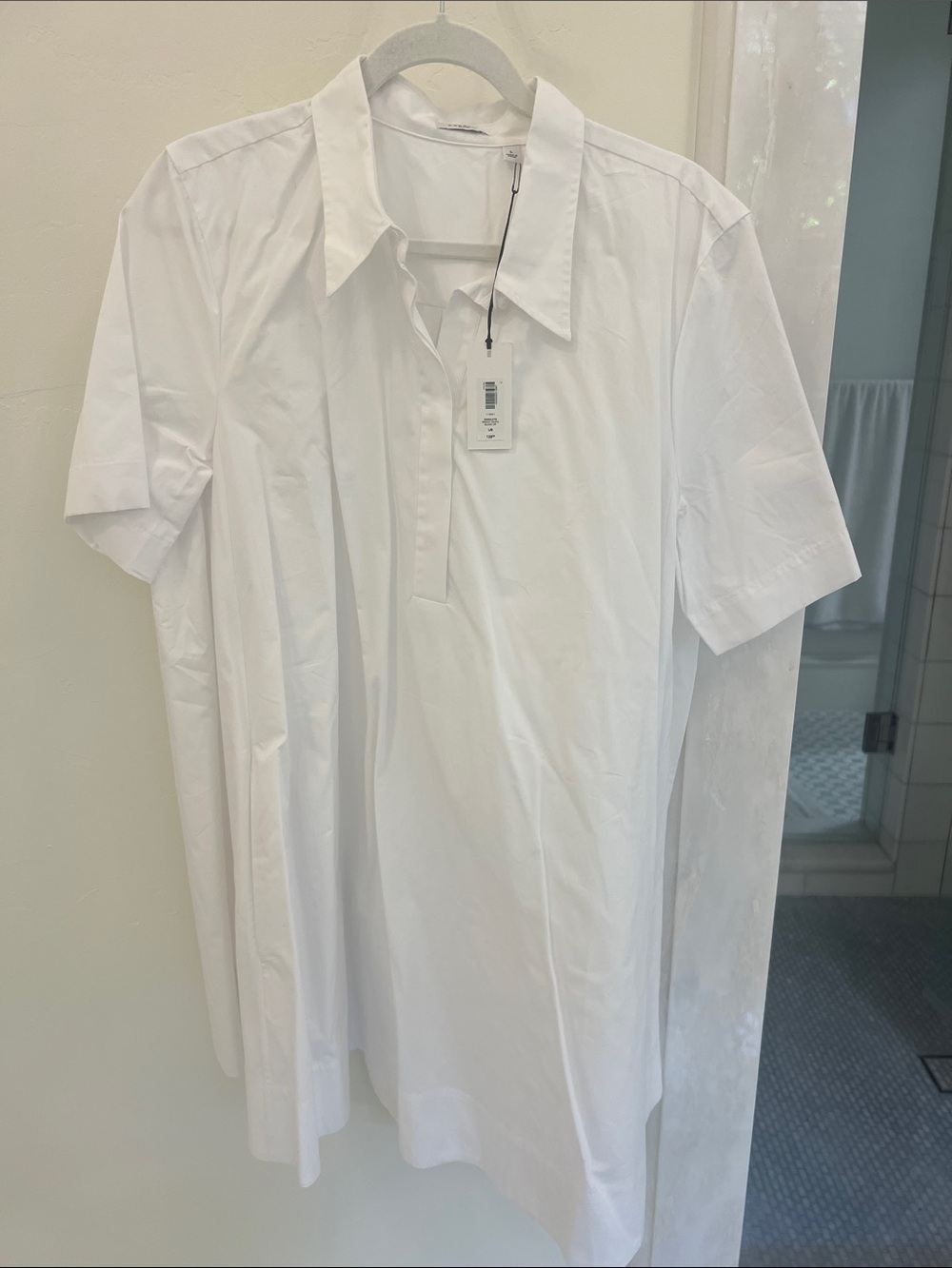 Babaton for Aritzia Classic White Short-Sleeve a Line Tent Style Dress